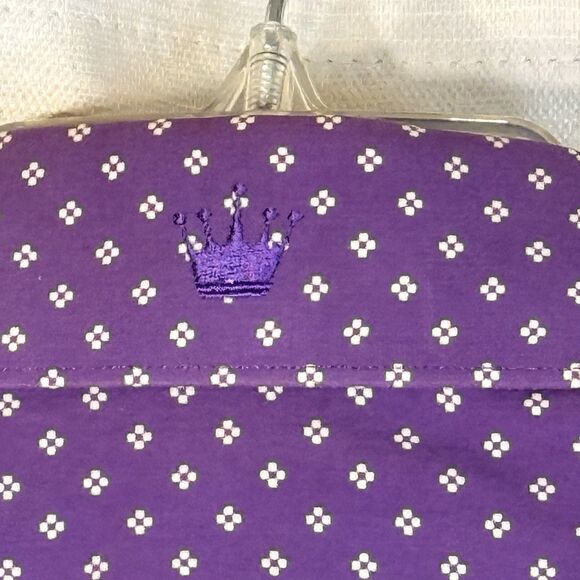 Bertigo Men's Shirt Long Sleeve Cotton purple & white size 5/ XL contrast print - Picture 7 of 10